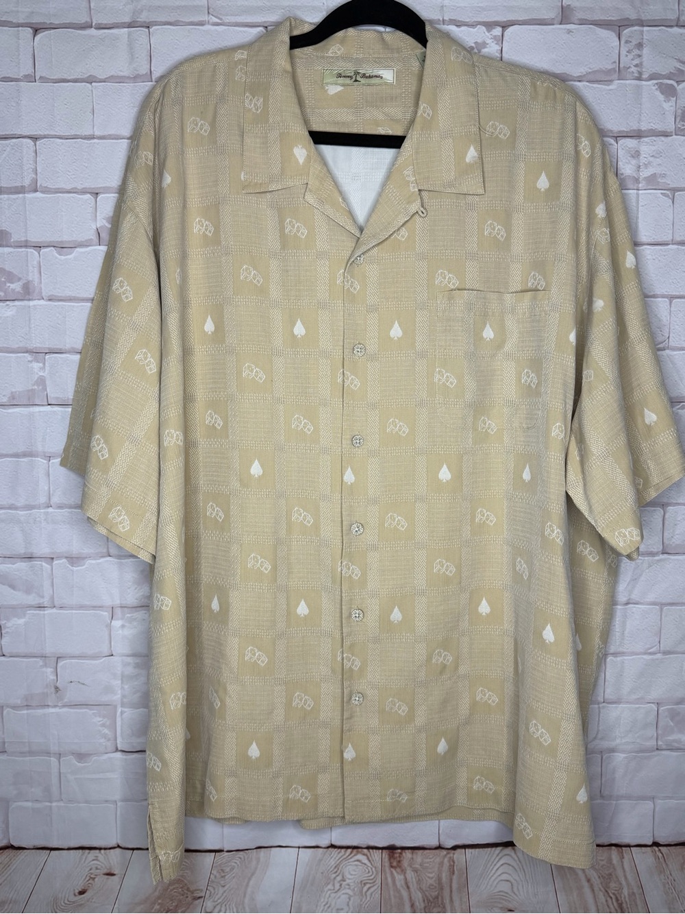 Tommy Bahama 100% Silk Casino Poker Playing Cards Shirt Men’s XXL